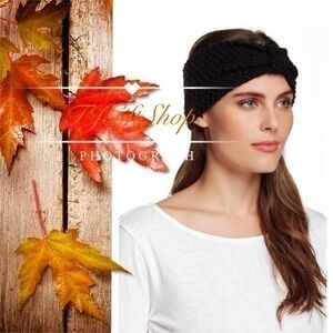 New BERRY 100% ACRYLIC BLACK KNIT HEADWRAP AC3